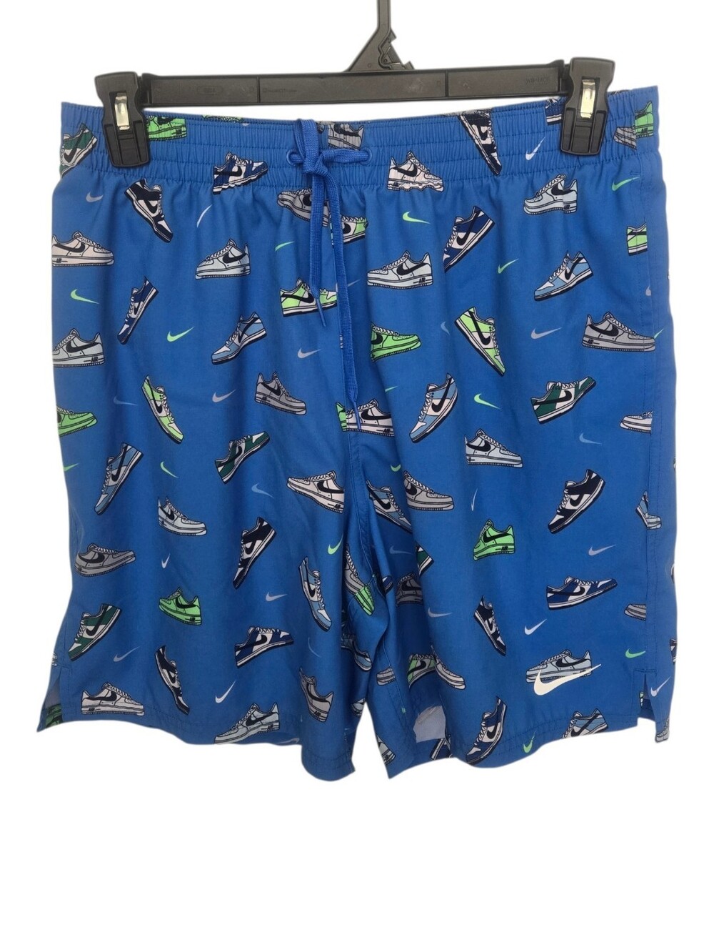 Nike Men’s Large 7 Inch Swim Breaker Volley Swim Shorts Blue Sneaker Print